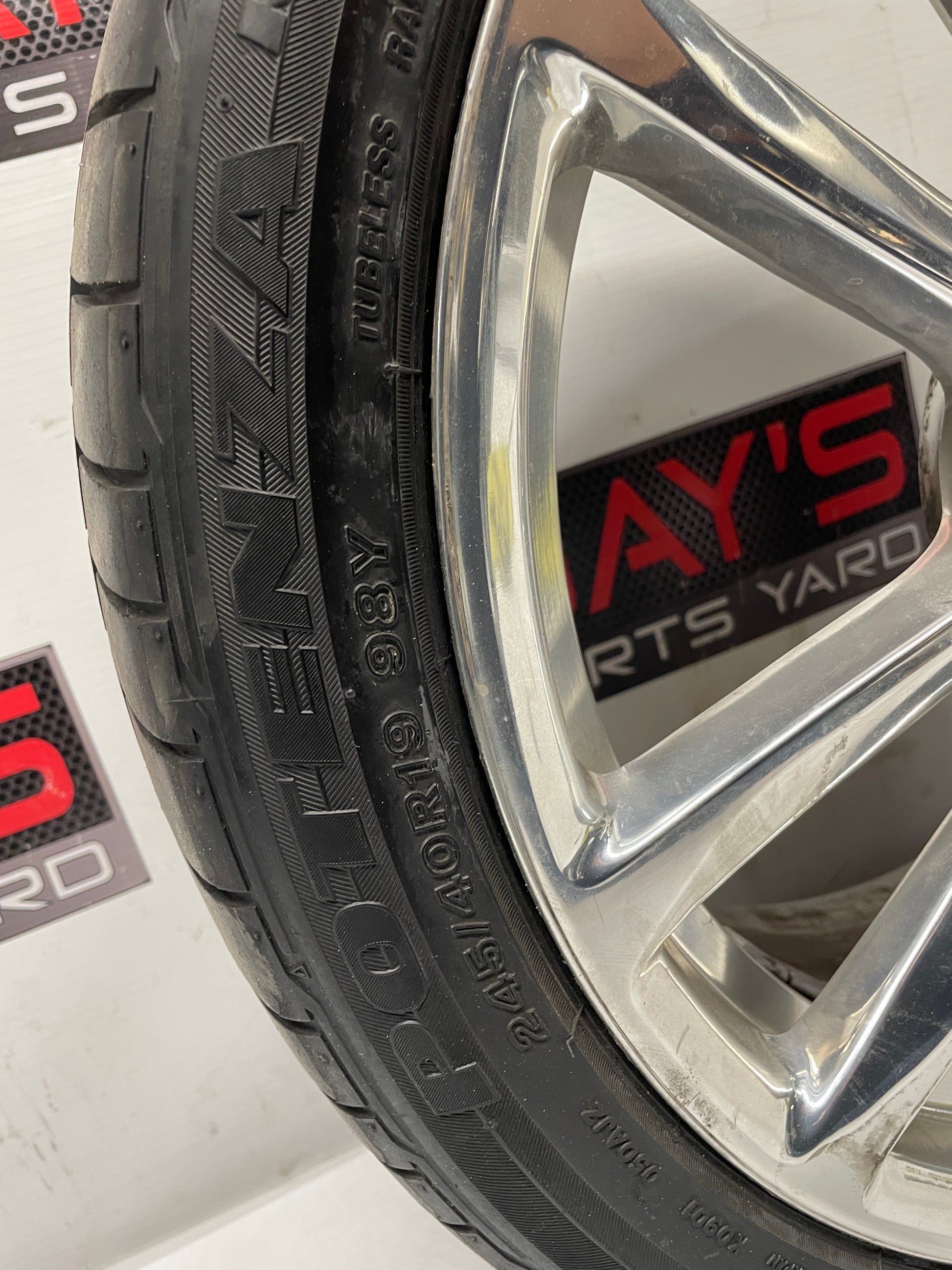2014 Chevy SS Sedan Factory OEM Front Wheel w/ Bridgestone Potenza Tire 19X8.5 - Day's Parts Yard