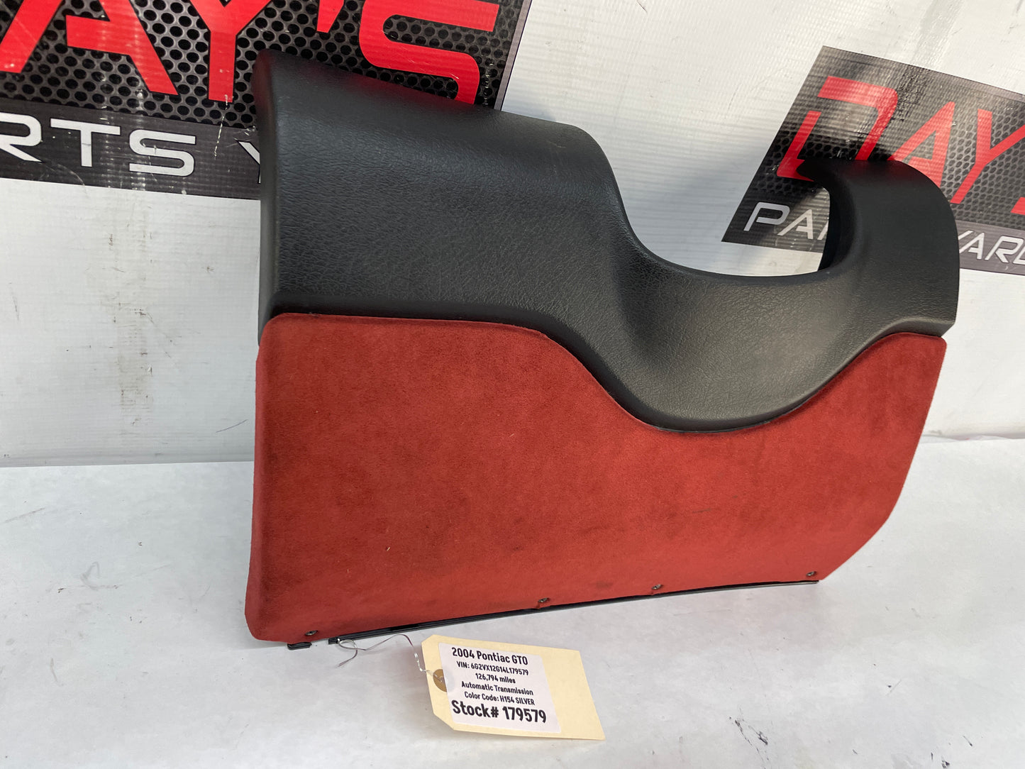 2004 Pontiac GTO Red Suede Knee Bolster Fuse Cover OEM