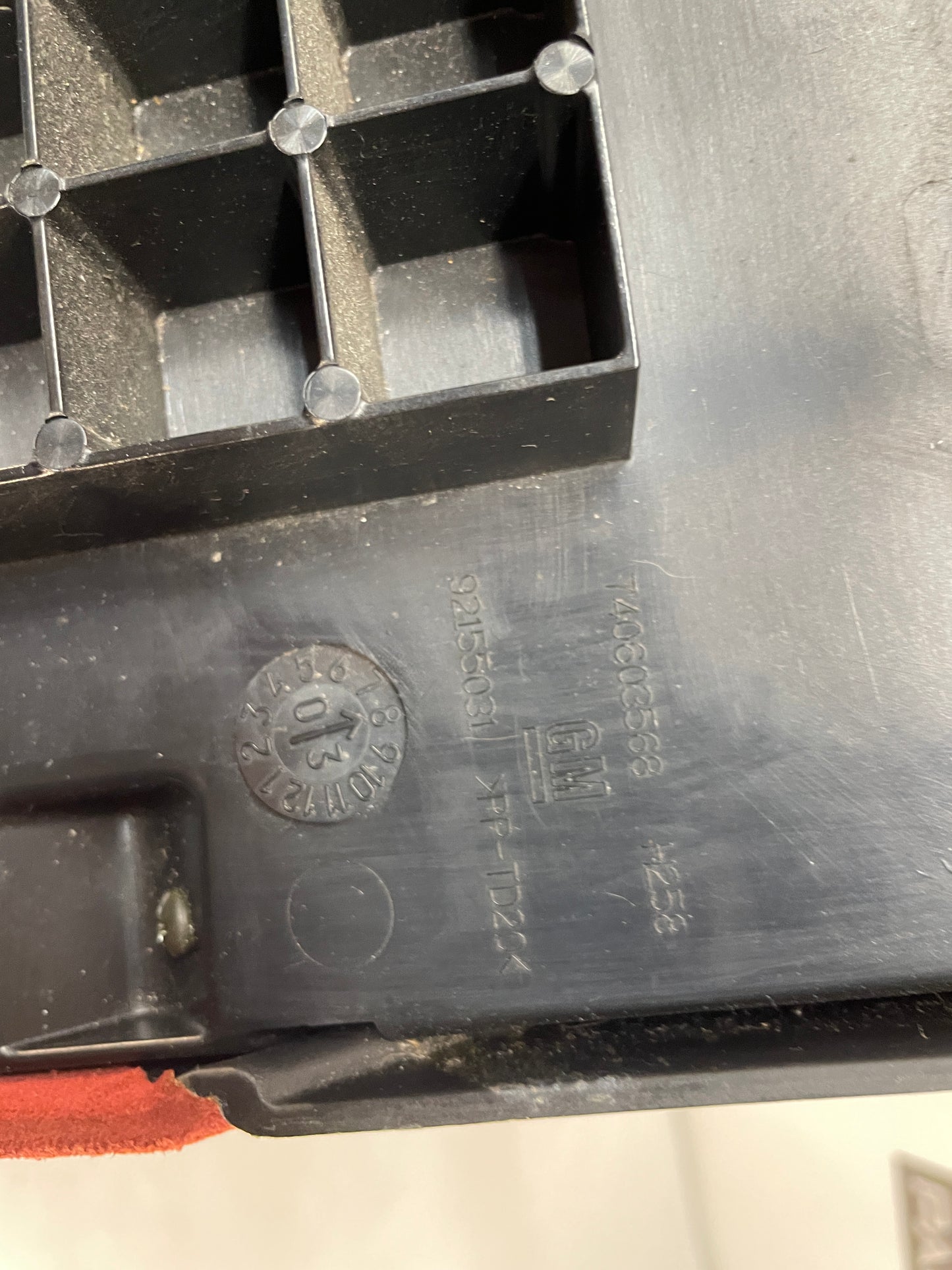 2004 Pontiac GTO Red Suede Knee Bolster Fuse Cover OEM