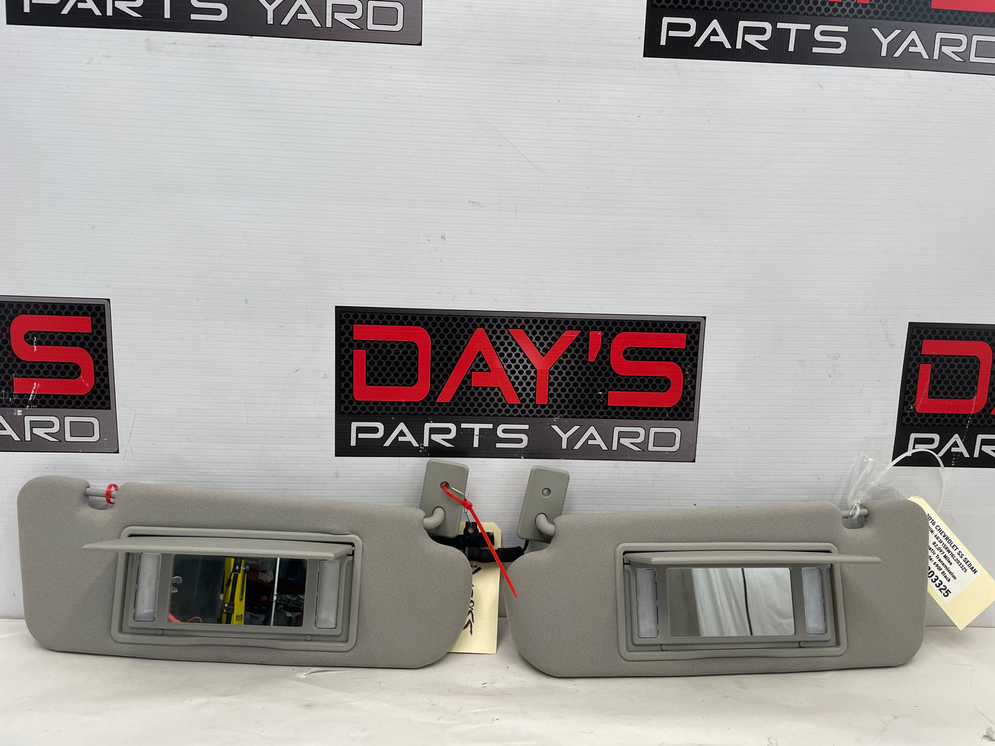 2016 Chevy SS Sedan RH & LH Sun Visors Sunvisor w/ Clips OEM - Day's Parts Yard