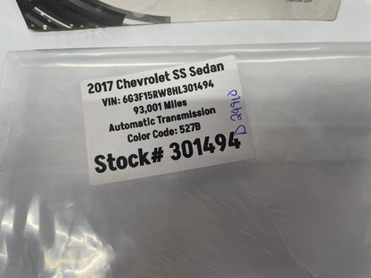 2017 Chevy SS Sedan Owner Manual Book OEM - Day's Parts Yard