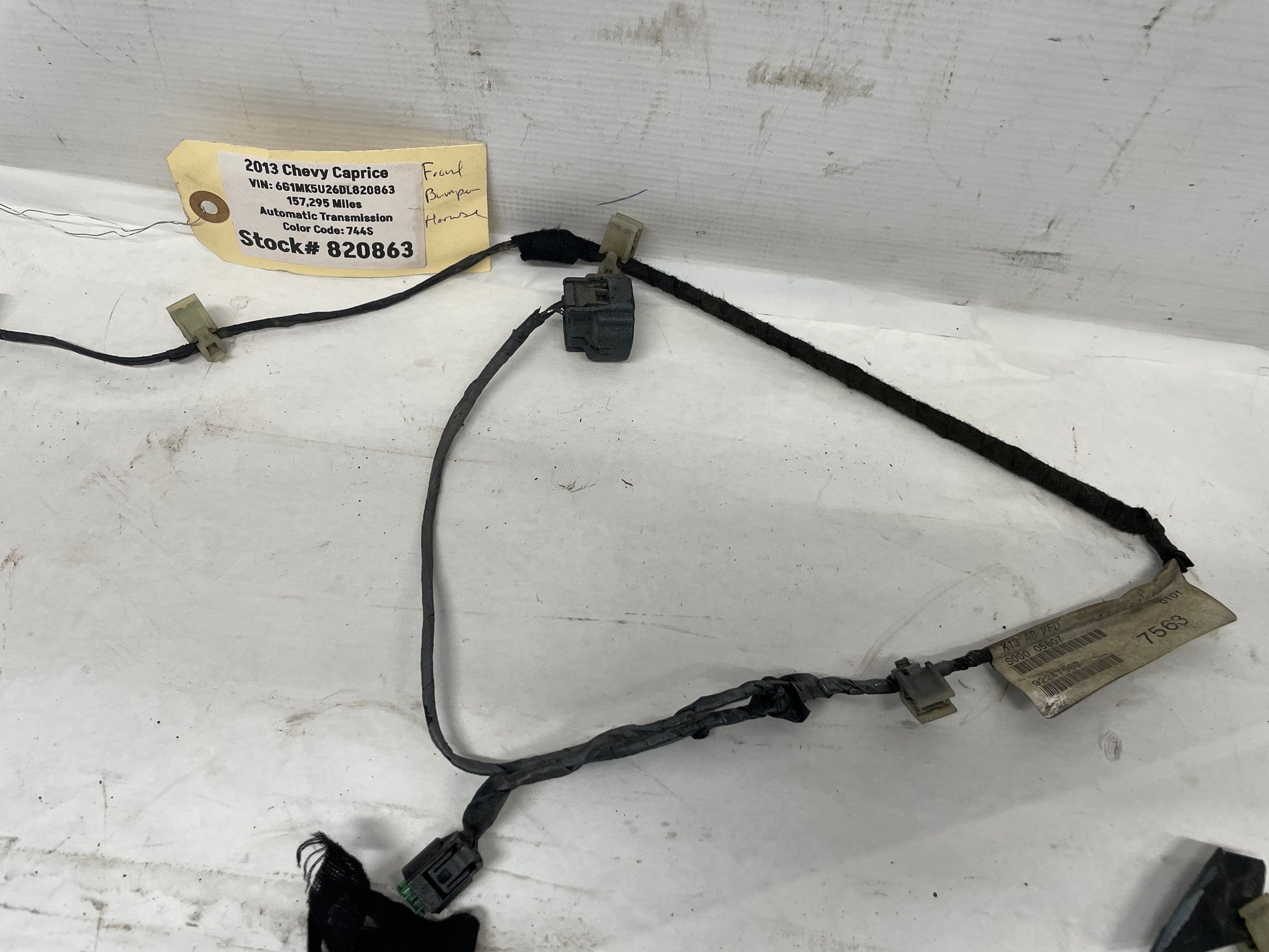 2013 Chevy Caprice Front Bumper Fog Light Lamp Wire Wiring Harness OEM - Day's Parts Yard