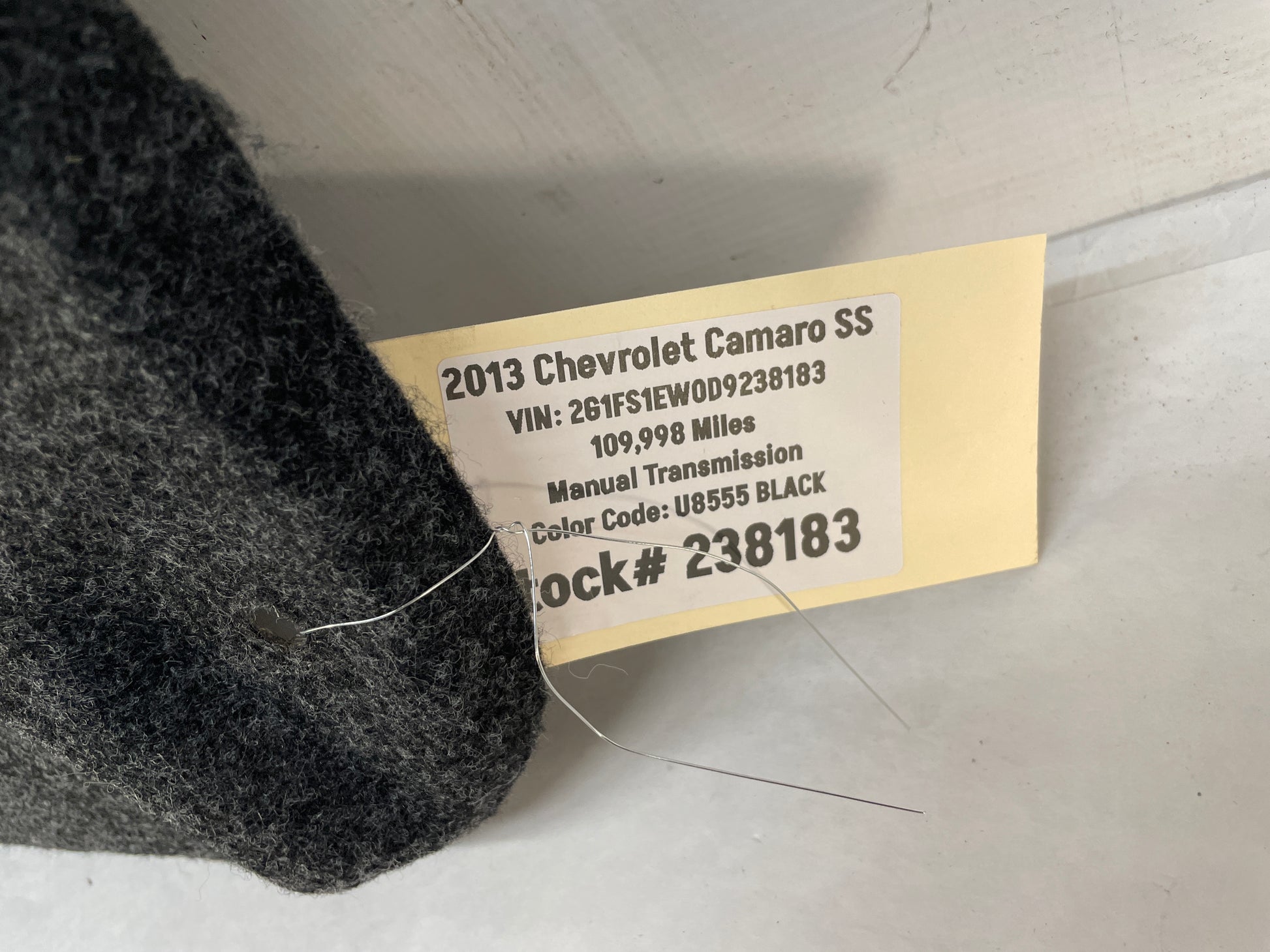 2013 Chevy Camaro SS Trunk Deck Lid Liner Carpet Felt OEM - Day's Parts Yard
