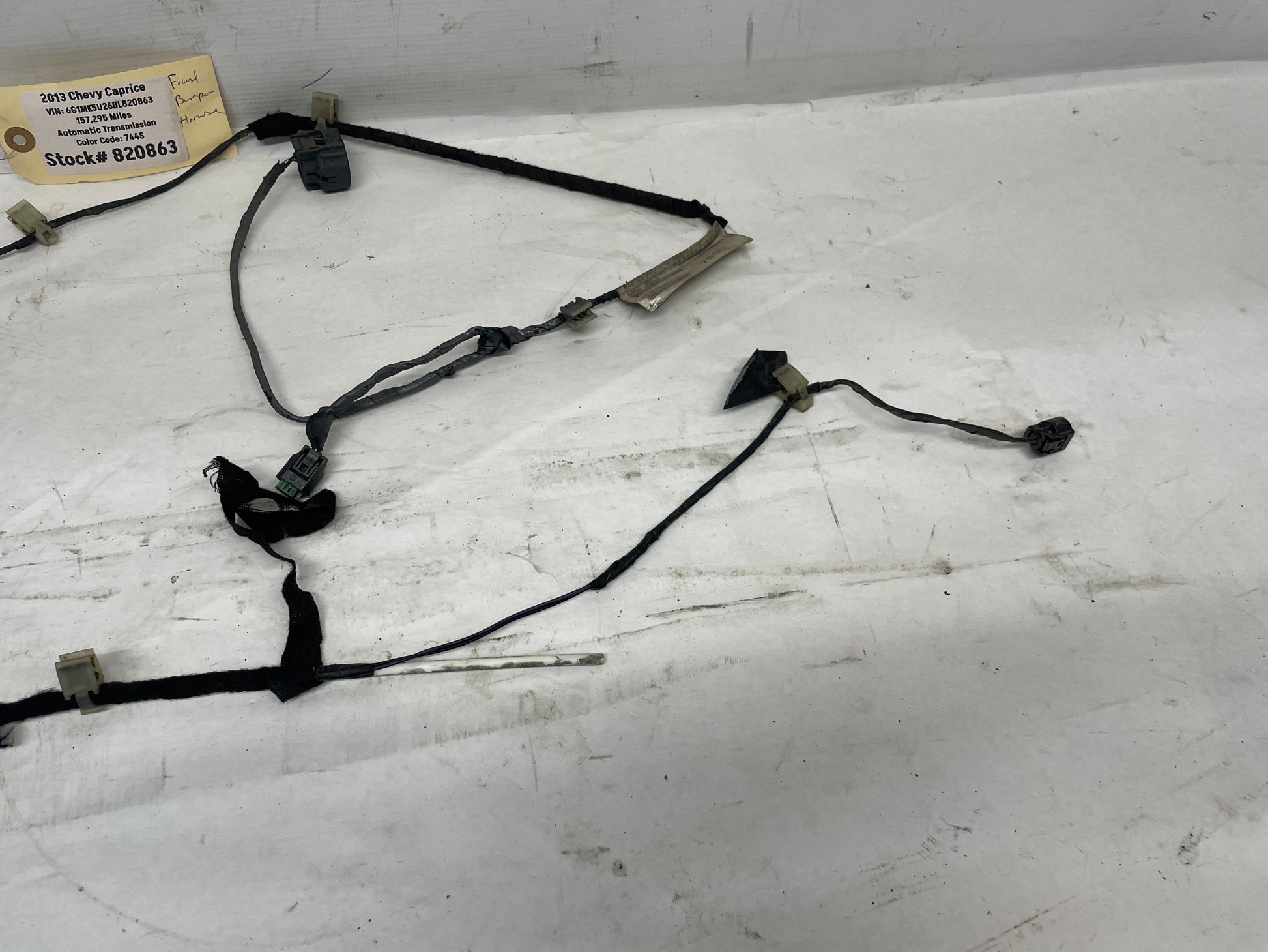 2013 Chevy Caprice Front Bumper Fog Light Lamp Wire Wiring Harness OEM - Day's Parts Yard