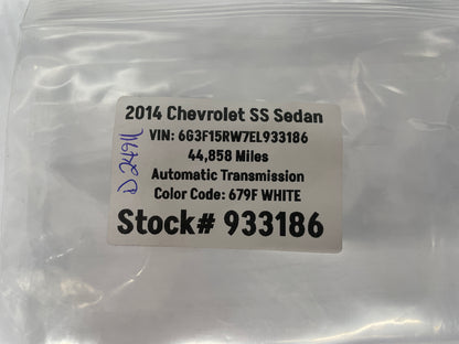 2014 Chevy SS Sedan Owners Manual Book OEM - Day's Parts Yard