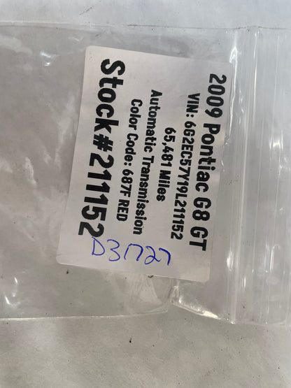 2009 Pontiac G8 GTRH & LH Rear Bumper Fascia Extension OEM ??? - Day's Parts Yard