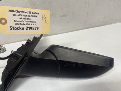2016 Chevy SS Sedan RH Passenger Exterior Out Side Mirror Black OEM - Day's Parts Yard