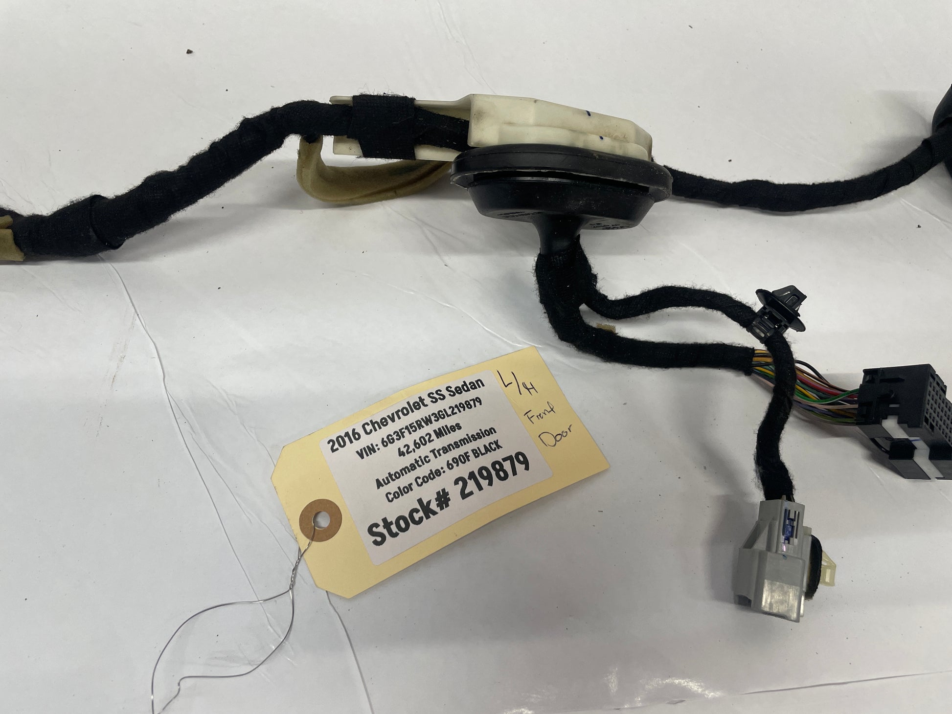 2016 Chevy SS Sedan Front LH Driver Door Wire Wiring Harness OEM - Day's Parts Yard