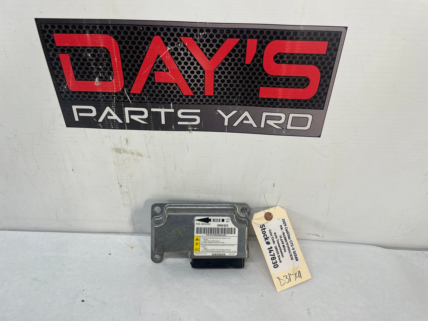 2009 Cadillac CTS-V Sedan Air Bag Airbag SRS RCM Sensing Control Module (OEM) - Day's Parts Yard