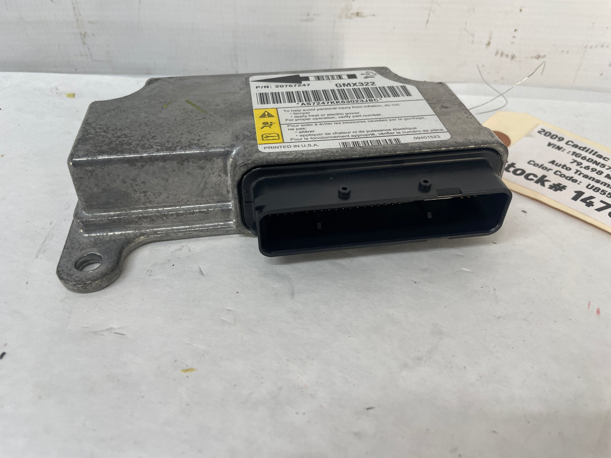 2009 Cadillac CTS-V Sedan Air Bag Airbag SRS RCM Sensing Control Module (OEM) - Day's Parts Yard