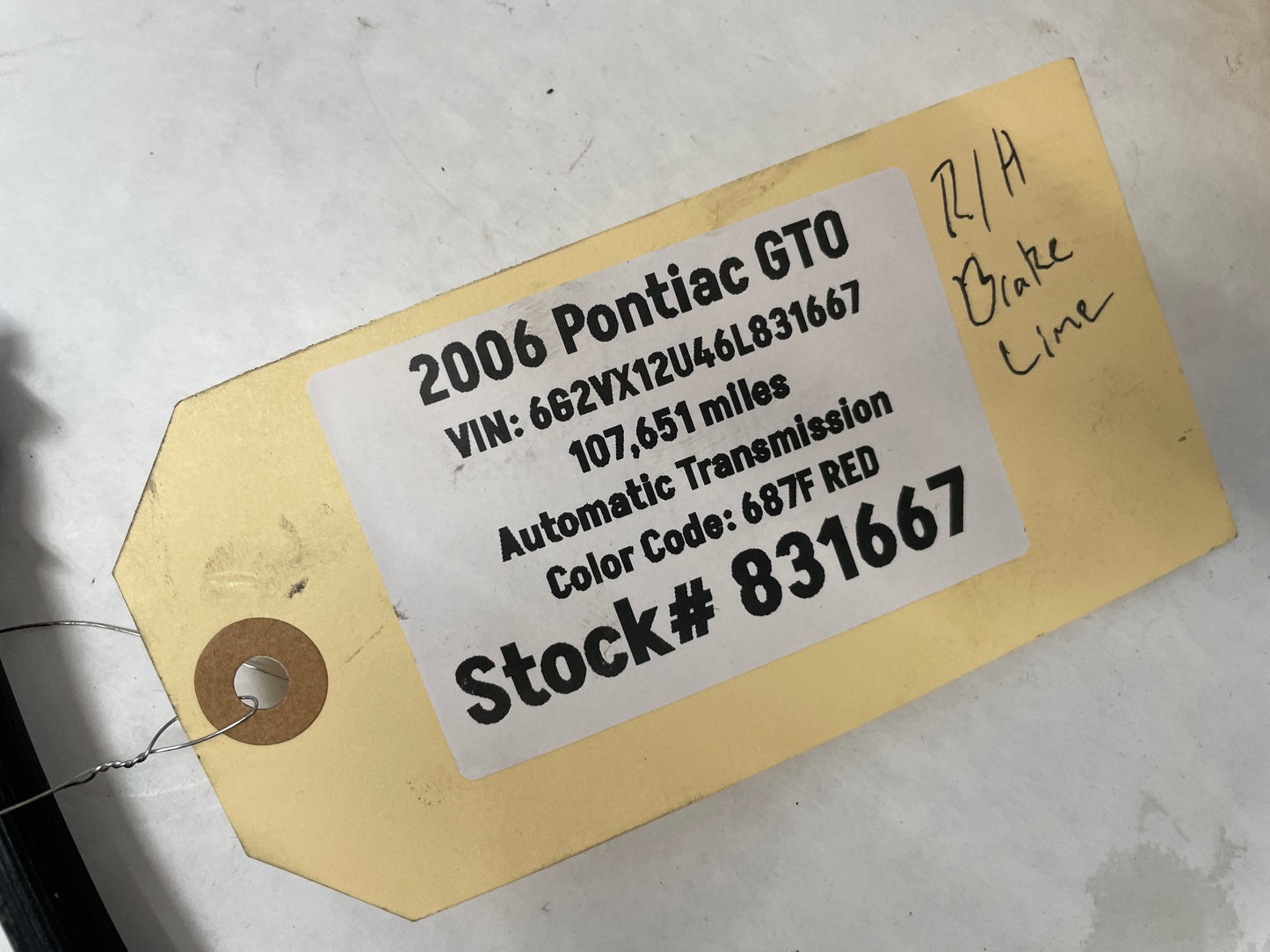 2006 Pontiac GTO Rubber Brake Calipers Lines OEM - Day's Parts Yard