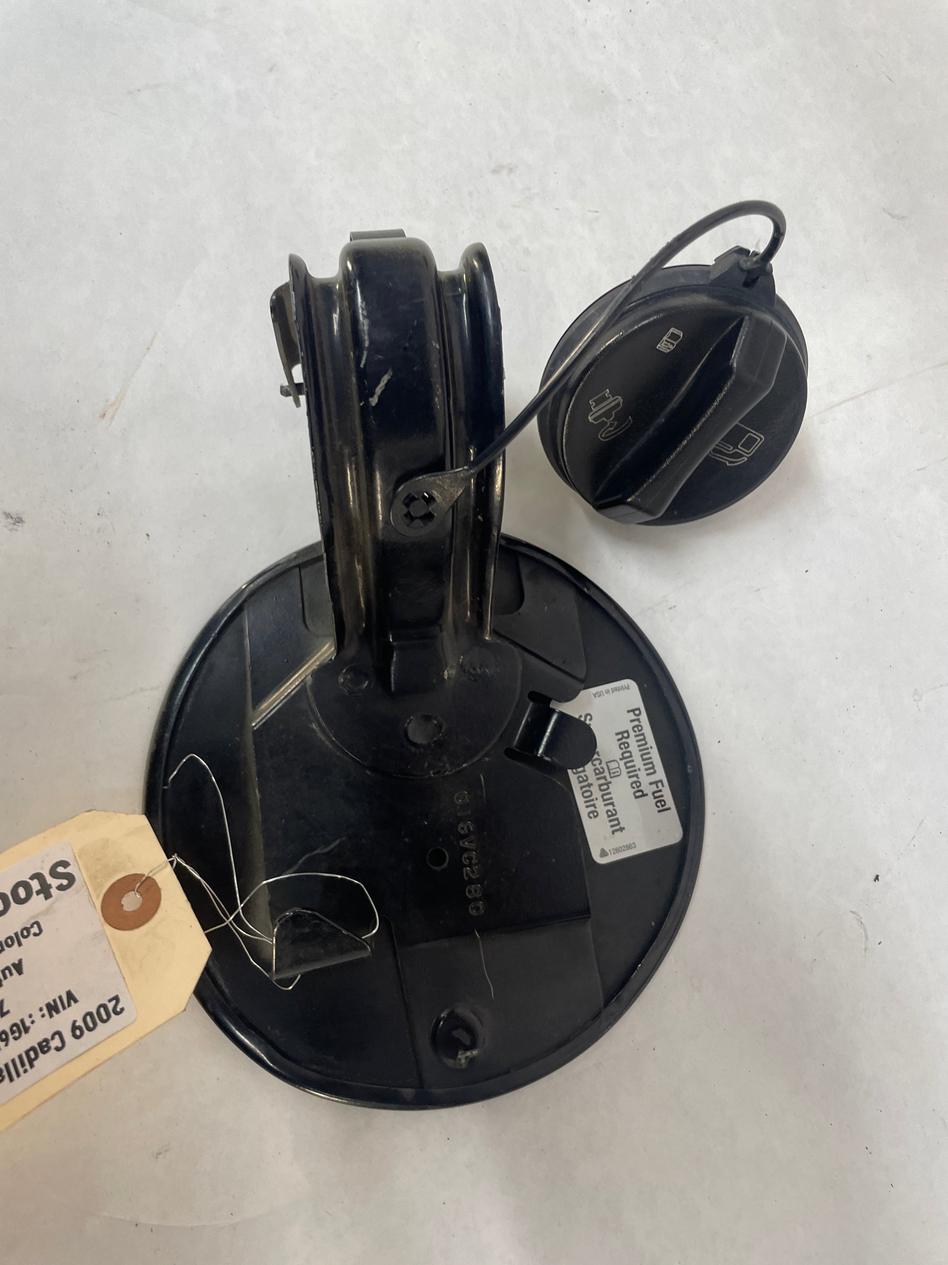 2009 Cadillac CTS-V Sedan Fuel Gas Lid Tank Door Cover w/ Cap Black OEM - Day's Parts Yard