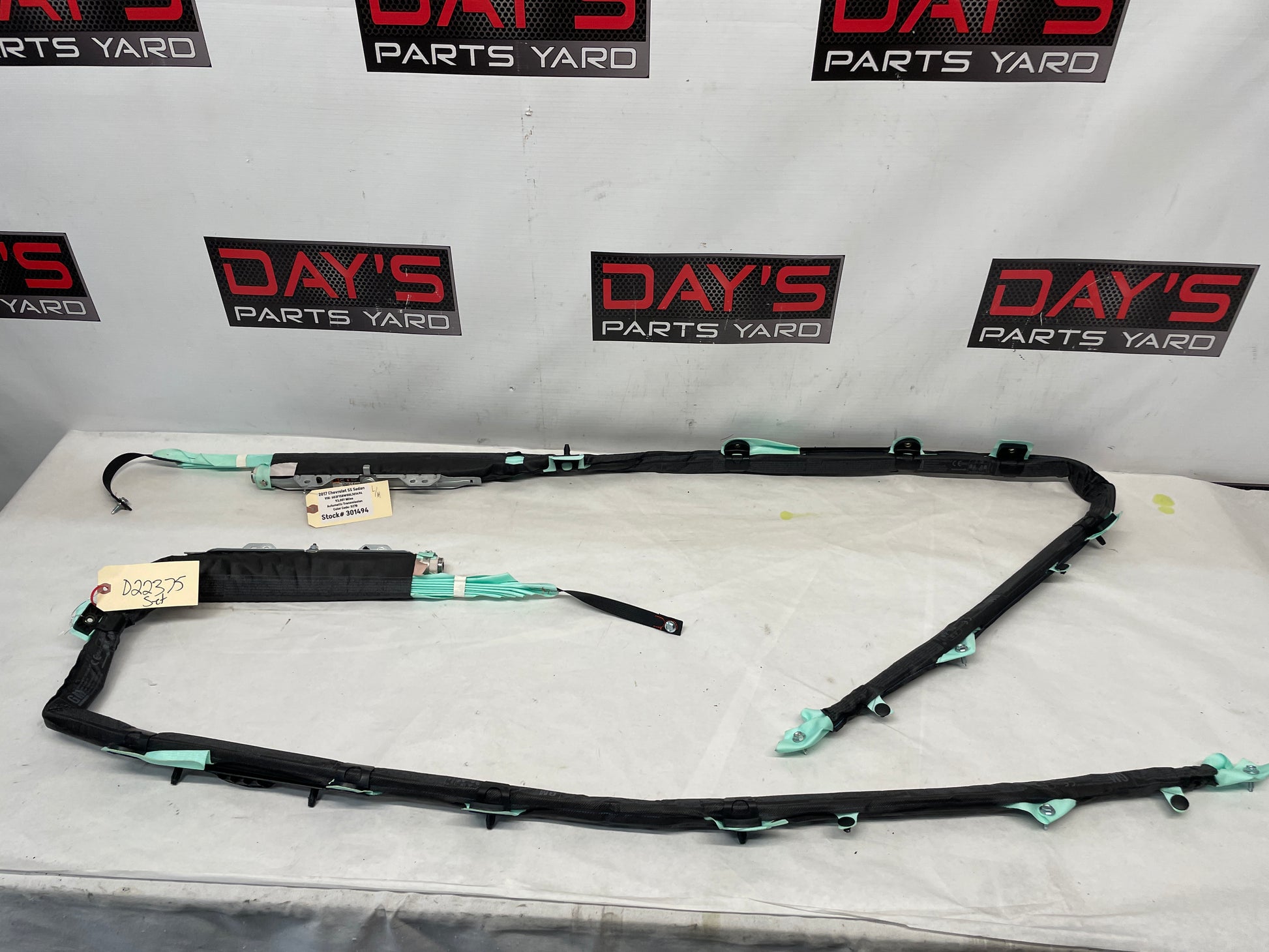 2017 Chevy SS Sedan RH & LH Curtain Airbag Air Bag Set OEM - Day's Parts Yard