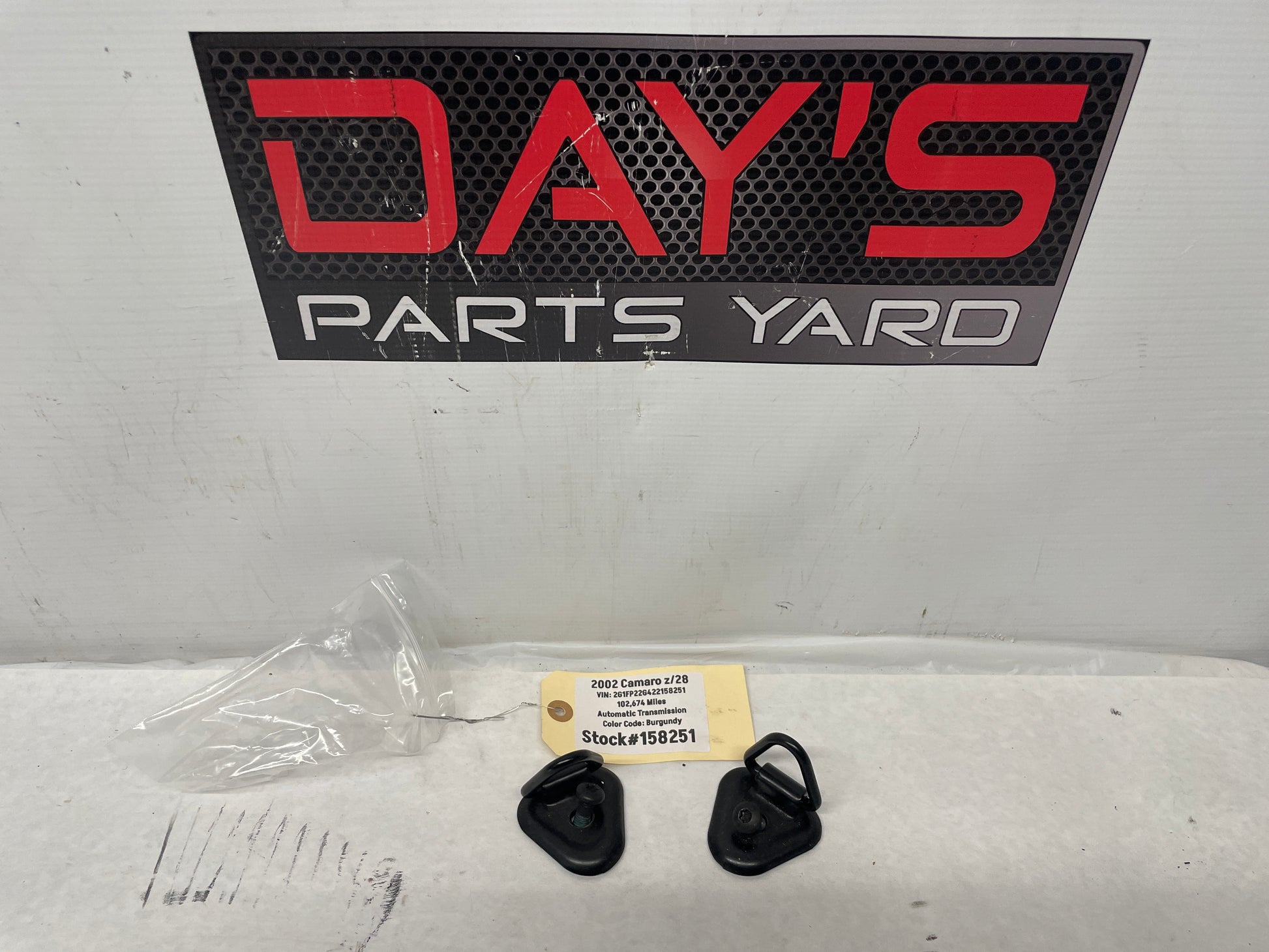 2002 Chevy Camaro Z28 Rear Hatch Area Cargo Tie Down Anchor Points OEM - Day's Parts Yard