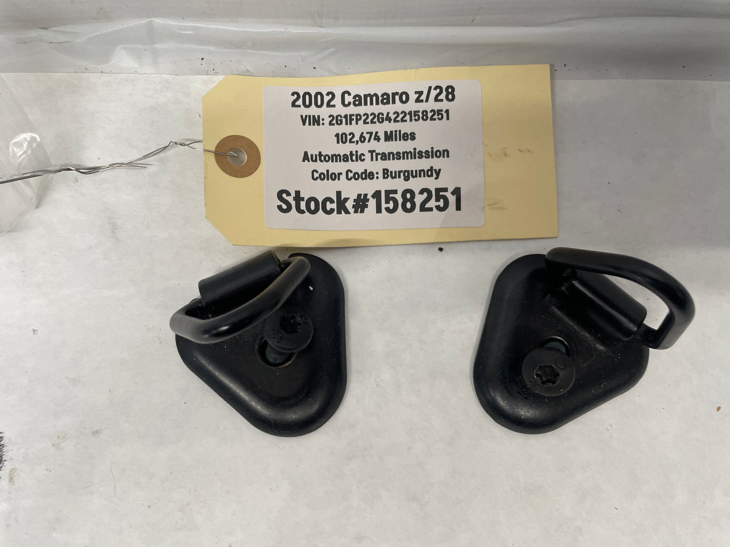 2002 Chevy Camaro Z28 Rear Hatch Area Cargo Tie Down Anchor Points OEM - Day's Parts Yard