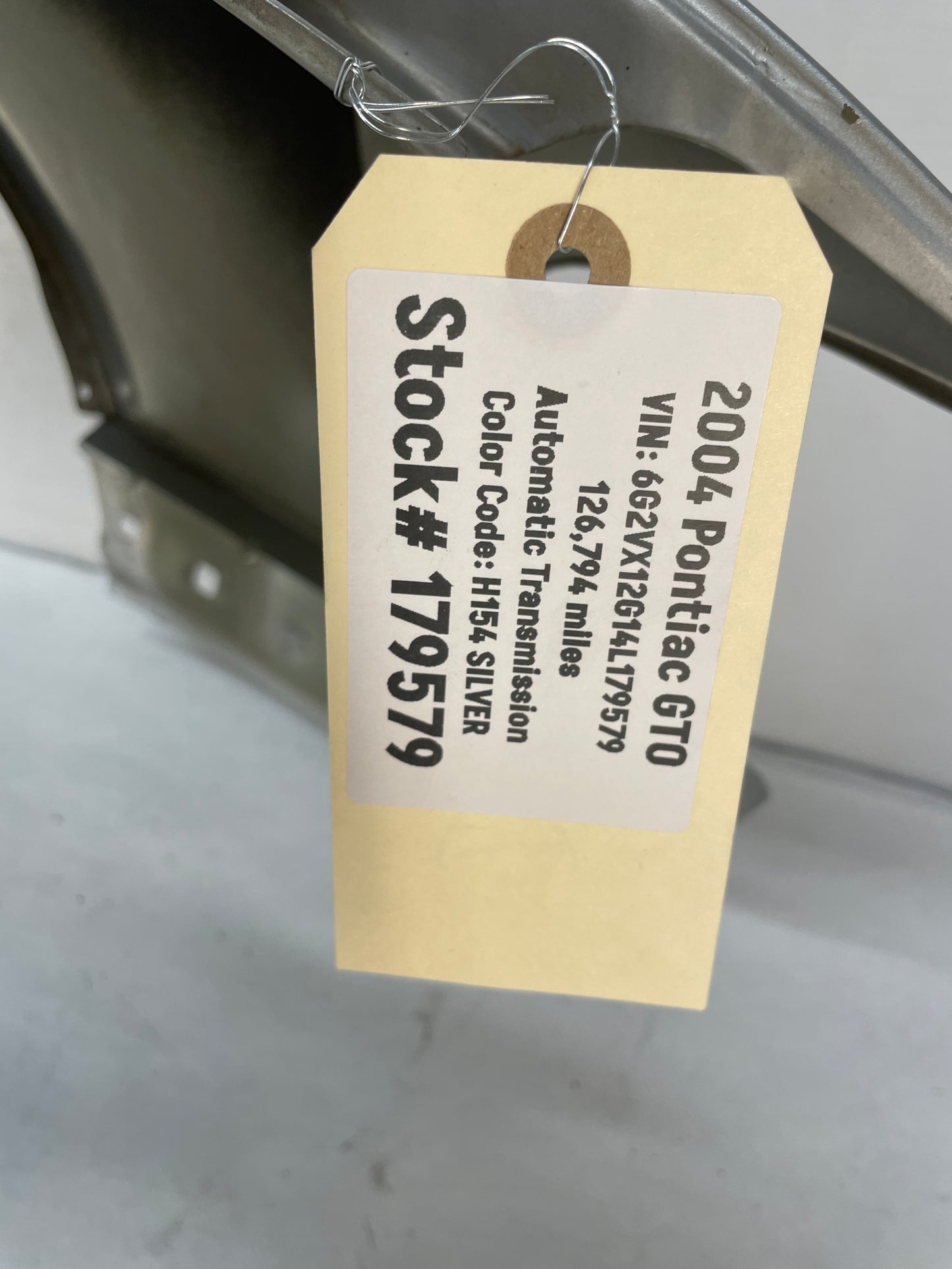 2004 Pontiac GTO LH Driver Front Fender Silver OEM