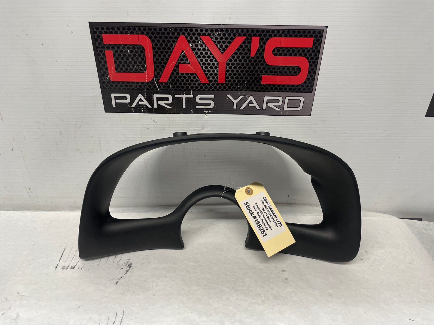 2002 Chevy Camaro Z28 Gauge Cluster Speedometer Dash Bezel Trim Panel Ebony OEM - Day's Parts Yard