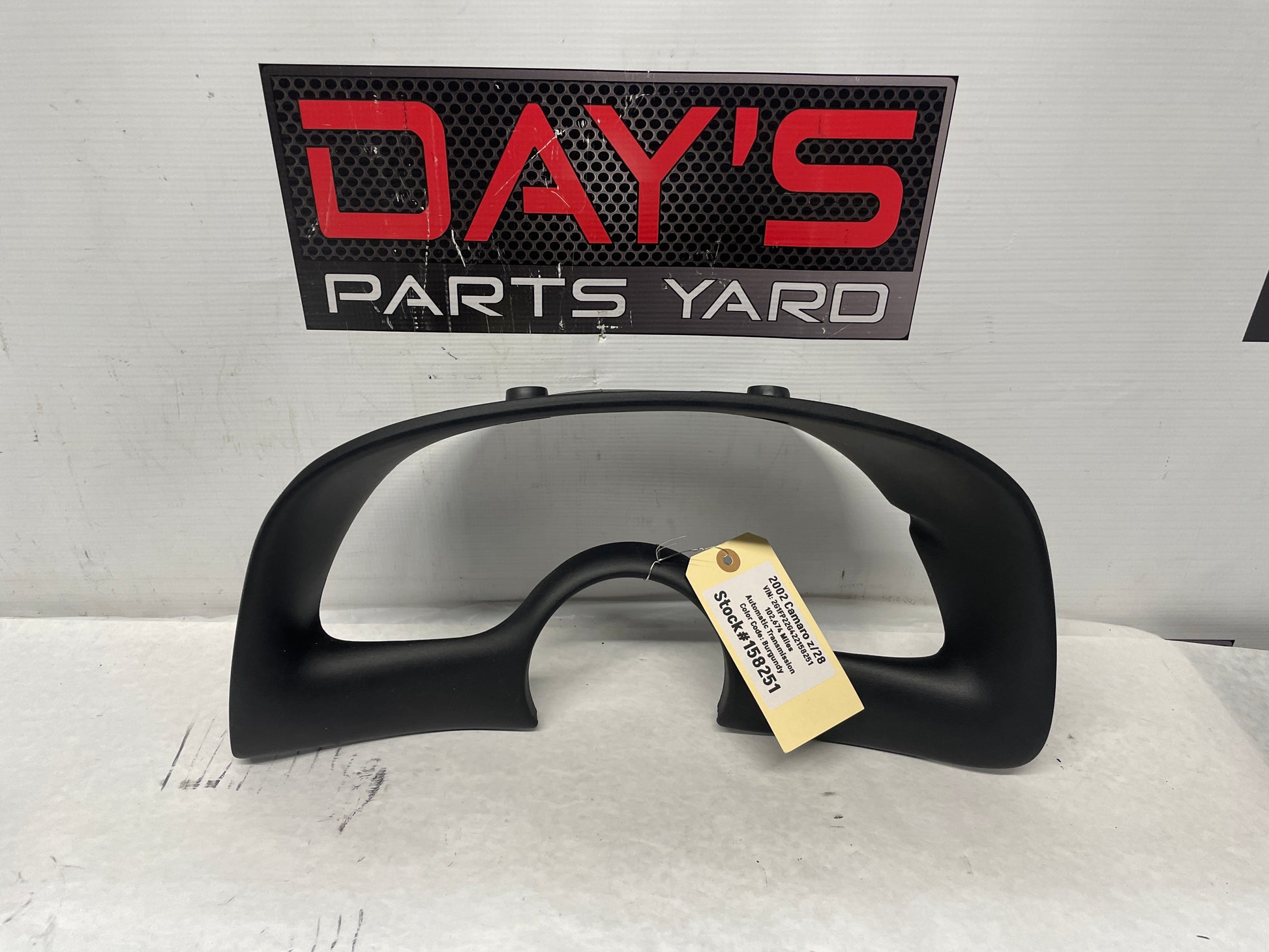 2002 Chevy Camaro Z28 Gauge Cluster Speedometer Dash Bezel Trim Panel Ebony OEM - Day's Parts Yard