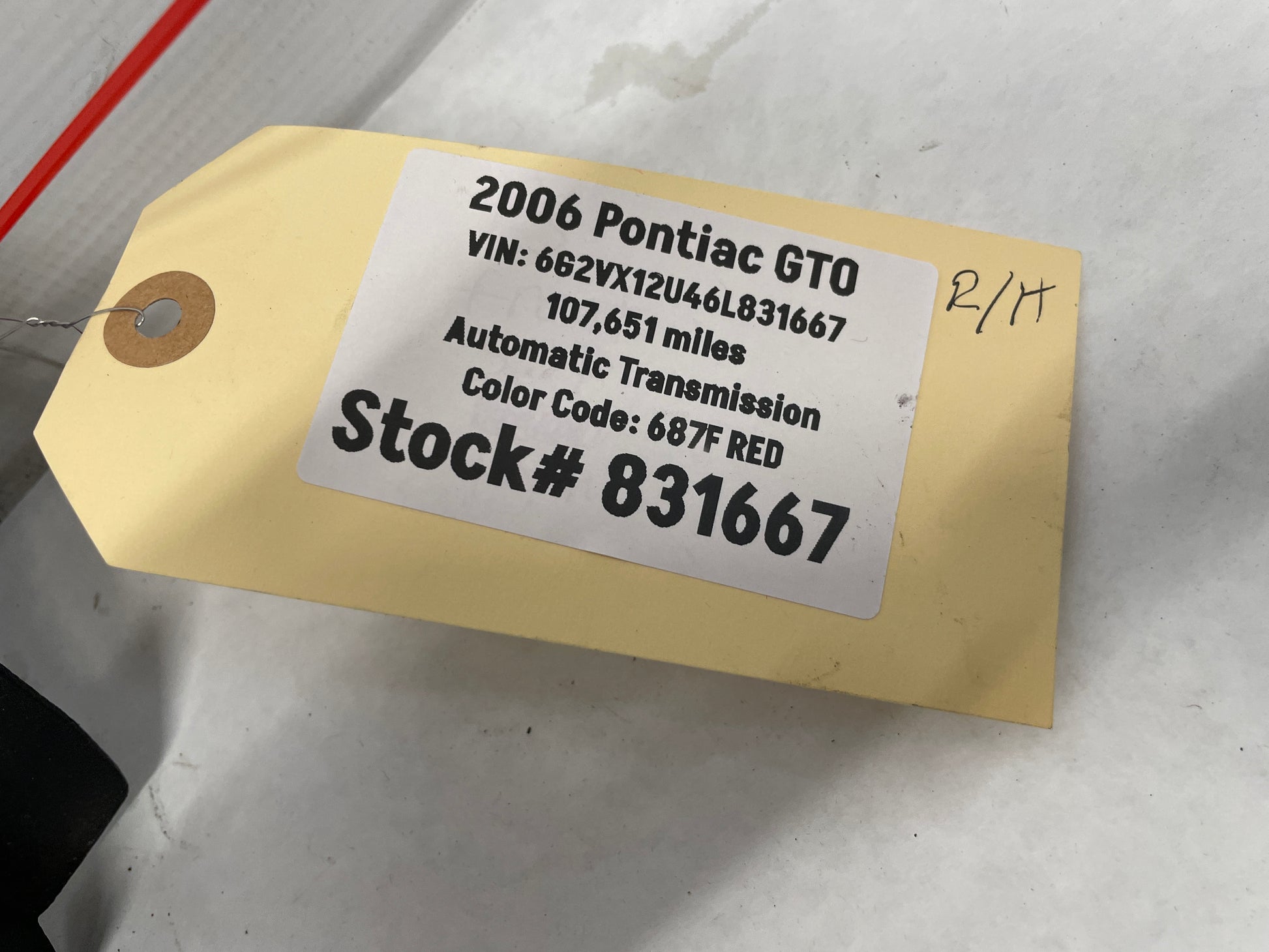 2006 Pontiac GTO RH Passenger Front Seat Rear Outer Track Trim Frame Cover Molding OEM - Day's Parts Yard