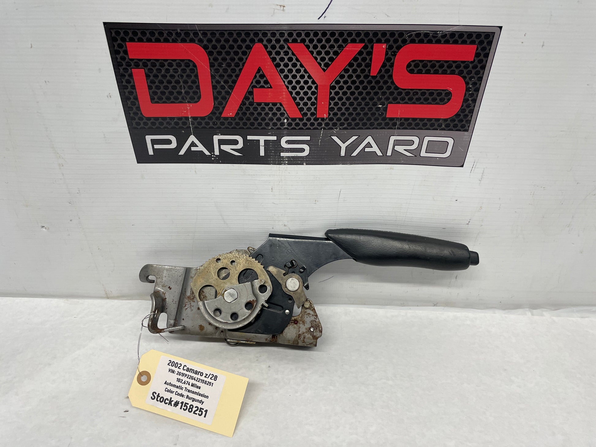 2002 Chevy Camaro Z28 Emergency Parking  E-Brake w/ Black Ebony Leather Handle OEM - Day's Parts Yard