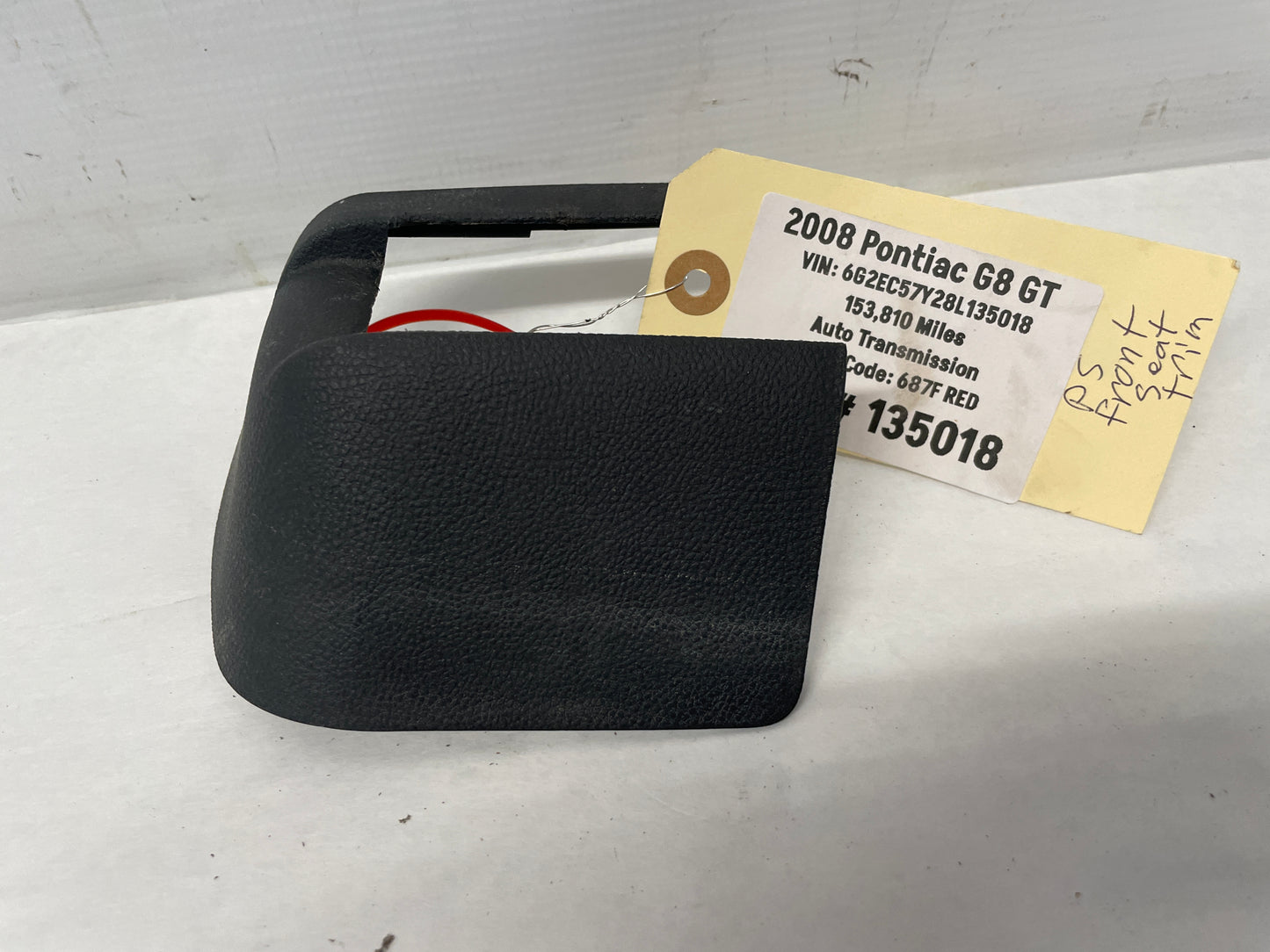2008 Pontiac G8 GT RH Passenger Front Seat Rear Inner Plastic Track Trim Cover OEM