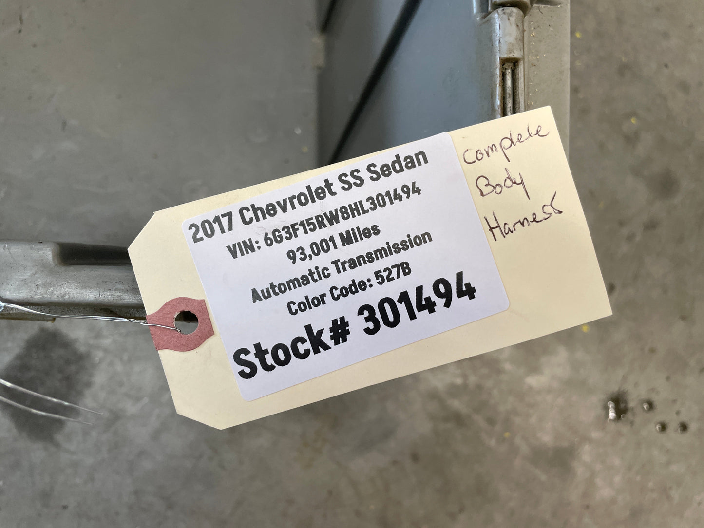 2017 Chevy SS Sedan Body Chassis Wire Wiring Harness OEM