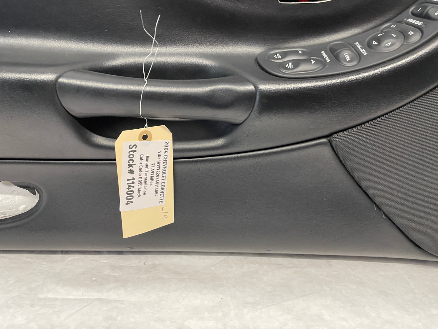 2004 Chevy C5 Corvette LH Driver Interior Door Panel w/ Window Switches OEM - Day's Parts Yard