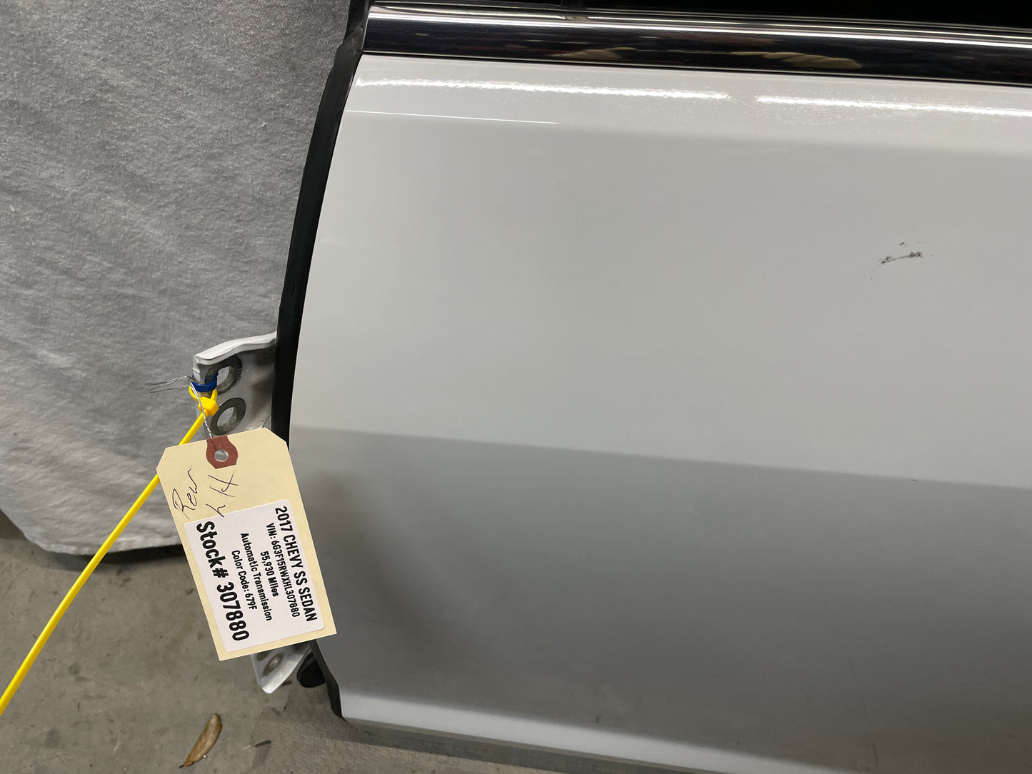 2017 Chevy SS Sedan LH Driver Rear Exterior Door White OEM