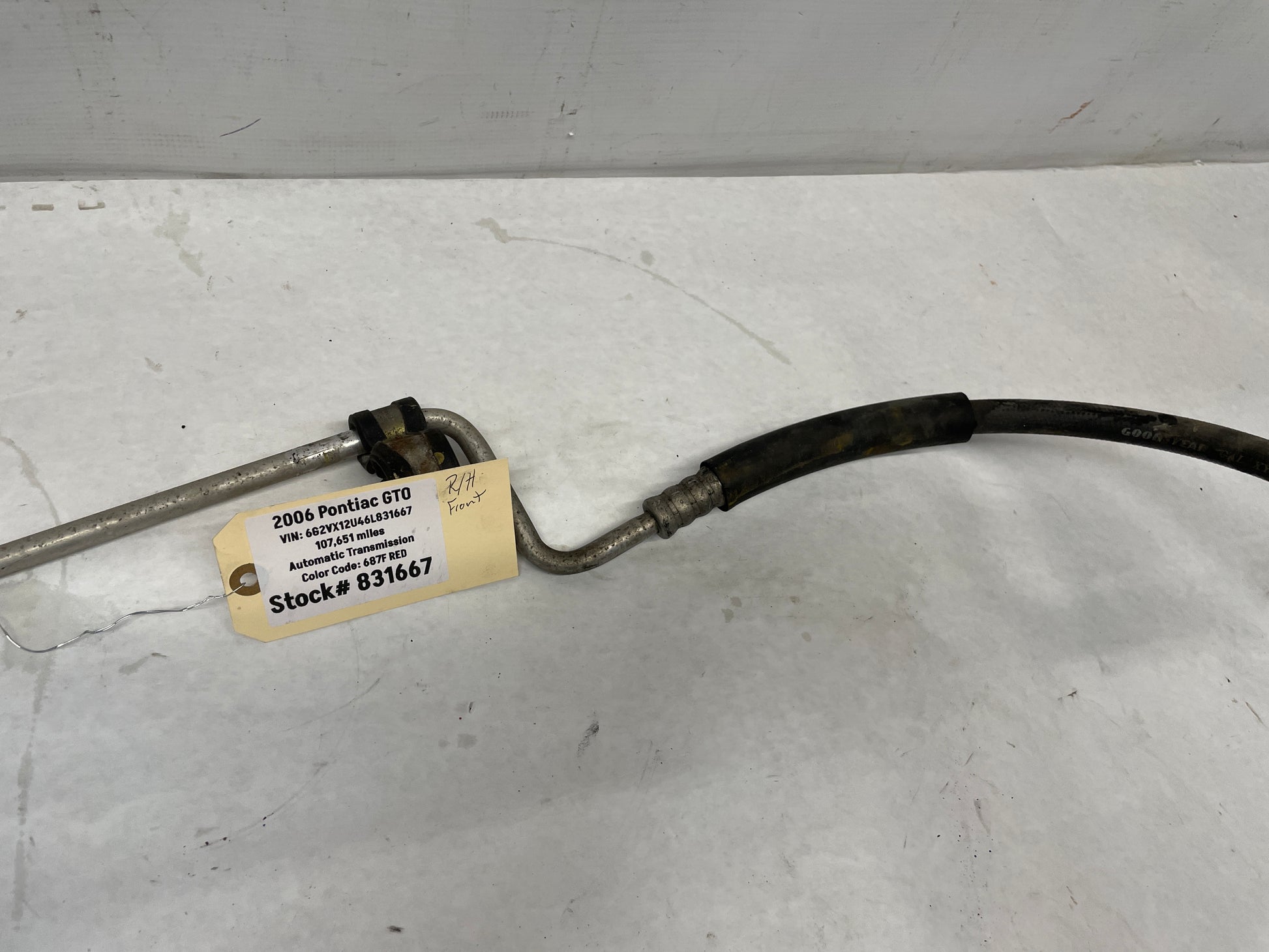 2006 Pontiac GTO A/C AC Air Conditioner Line Hose Tube OEM - Day's Parts Yard