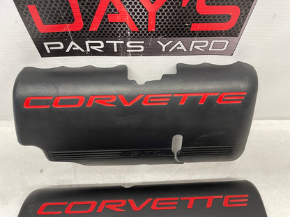 2004 Chevy C5 Corvette Engine Motor Fuel Rail Valve Covers Black & Red OEM - Day's Parts Yard