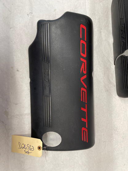 2004 Chevy C5 Corvette Engine Motor Fuel Rail Valve Covers Black & Red OEM - Day's Parts Yard