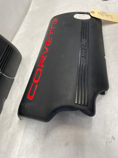 2004 Chevy C5 Corvette Engine Motor Fuel Rail Valve Covers Black & Red OEM - Day's Parts Yard