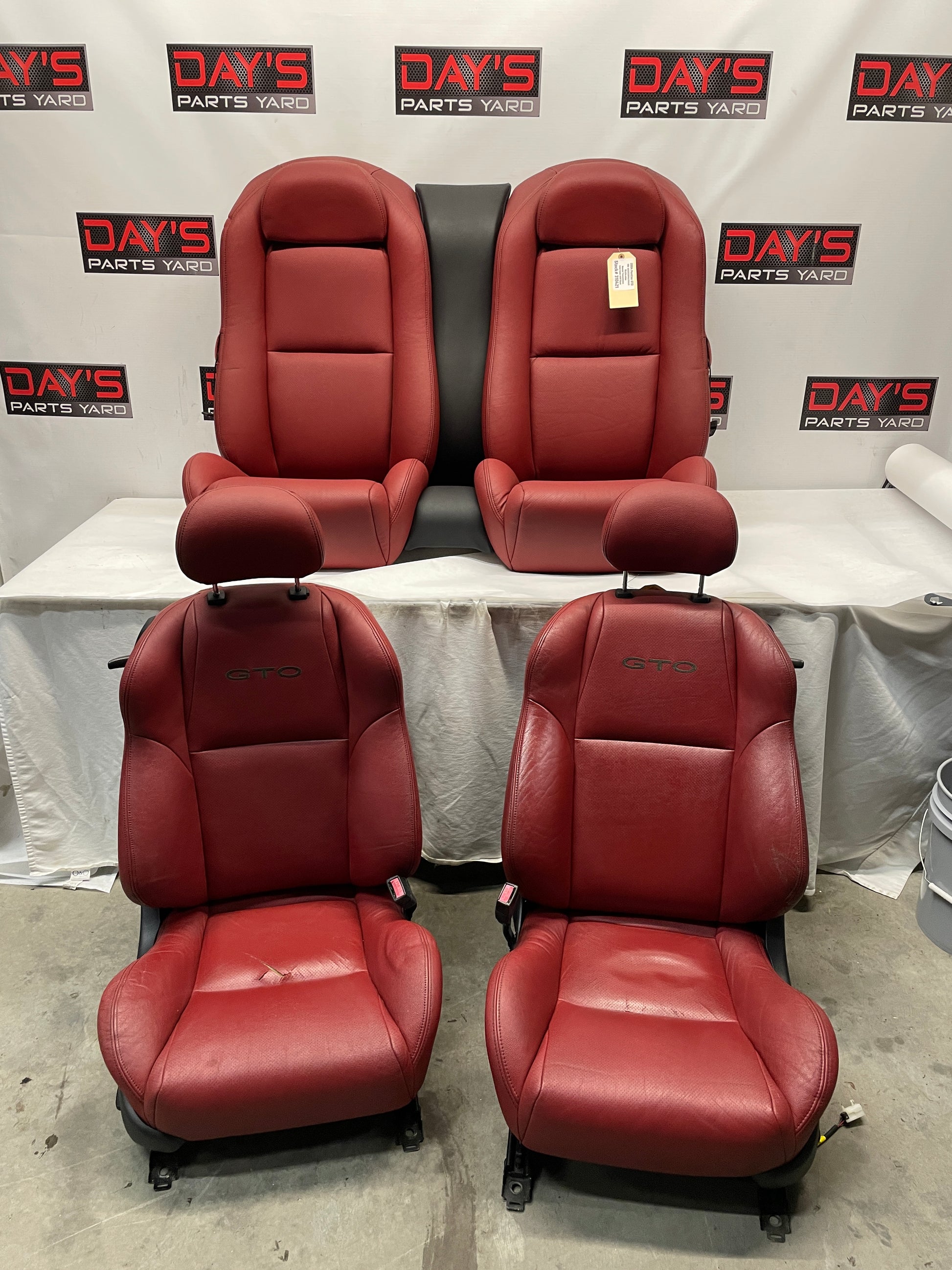 2004 Pontiac GTO Seats Front and Rear Red Leather OEM - Day's Parts Yard