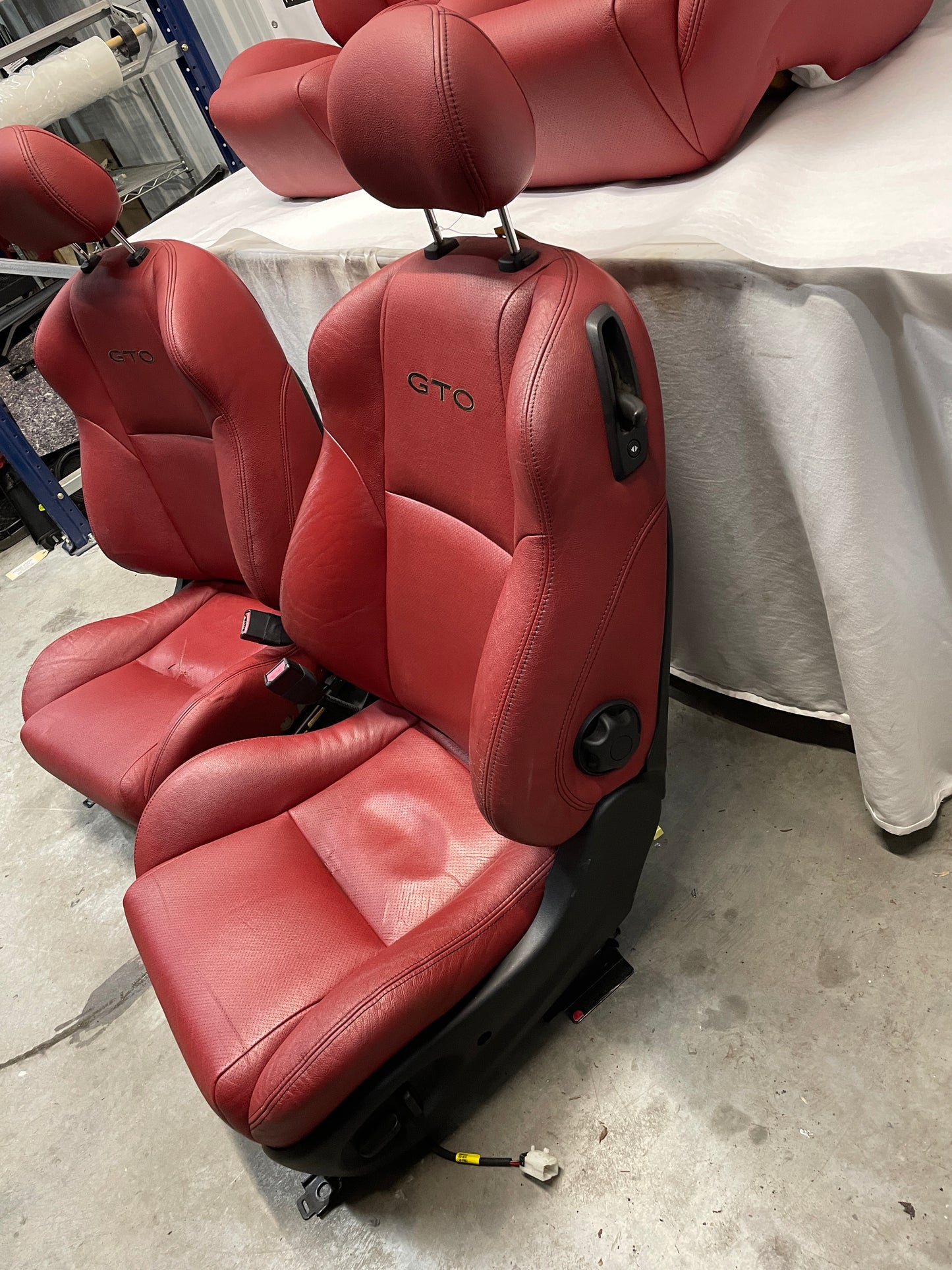 2004 Pontiac GTO Seats Front and Rear Red Leather OEM - Day's Parts Yard