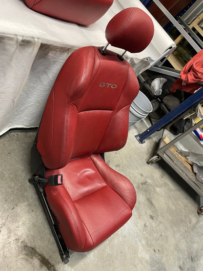 2004 Pontiac GTO Seats Front and Rear Red Leather OEM - Day's Parts Yard