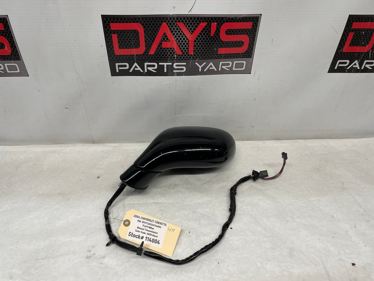 2004 Chevy Corvette LH Driver Exterior Mirror Black OEM