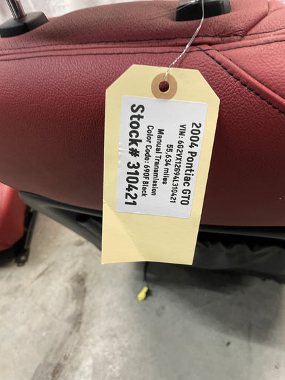 2004 Pontiac GTO Seats Front and Rear Red Leather OEM - Day's Parts Yard