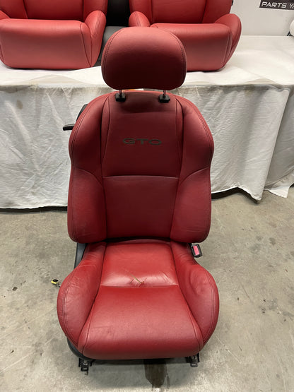 2004 Pontiac GTO Seats Front and Rear Red Leather OEM - Day's Parts Yard