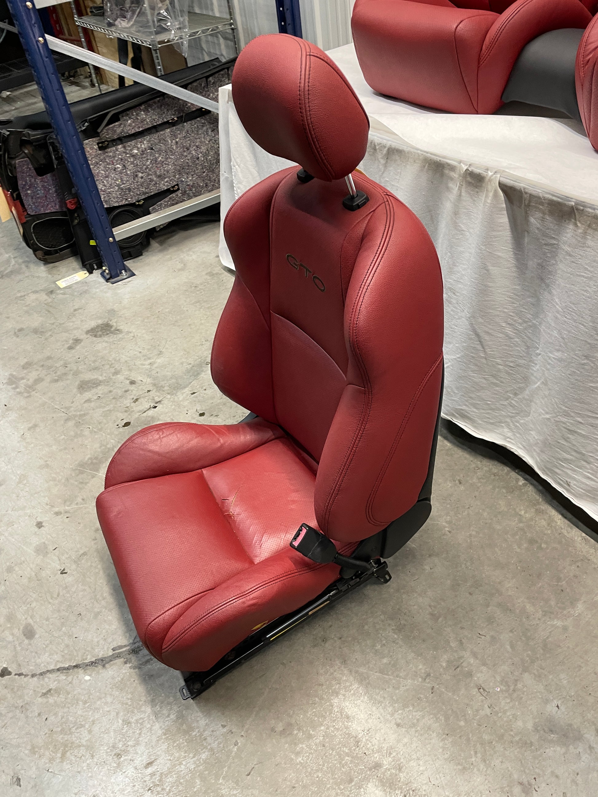 2004 Pontiac GTO Seats Front and Rear Red Leather OEM - Day's Parts Yard