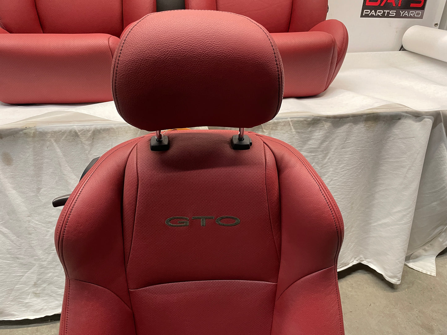 2004 Pontiac GTO Seats Front and Rear Red Leather OEM - Day's Parts Yard