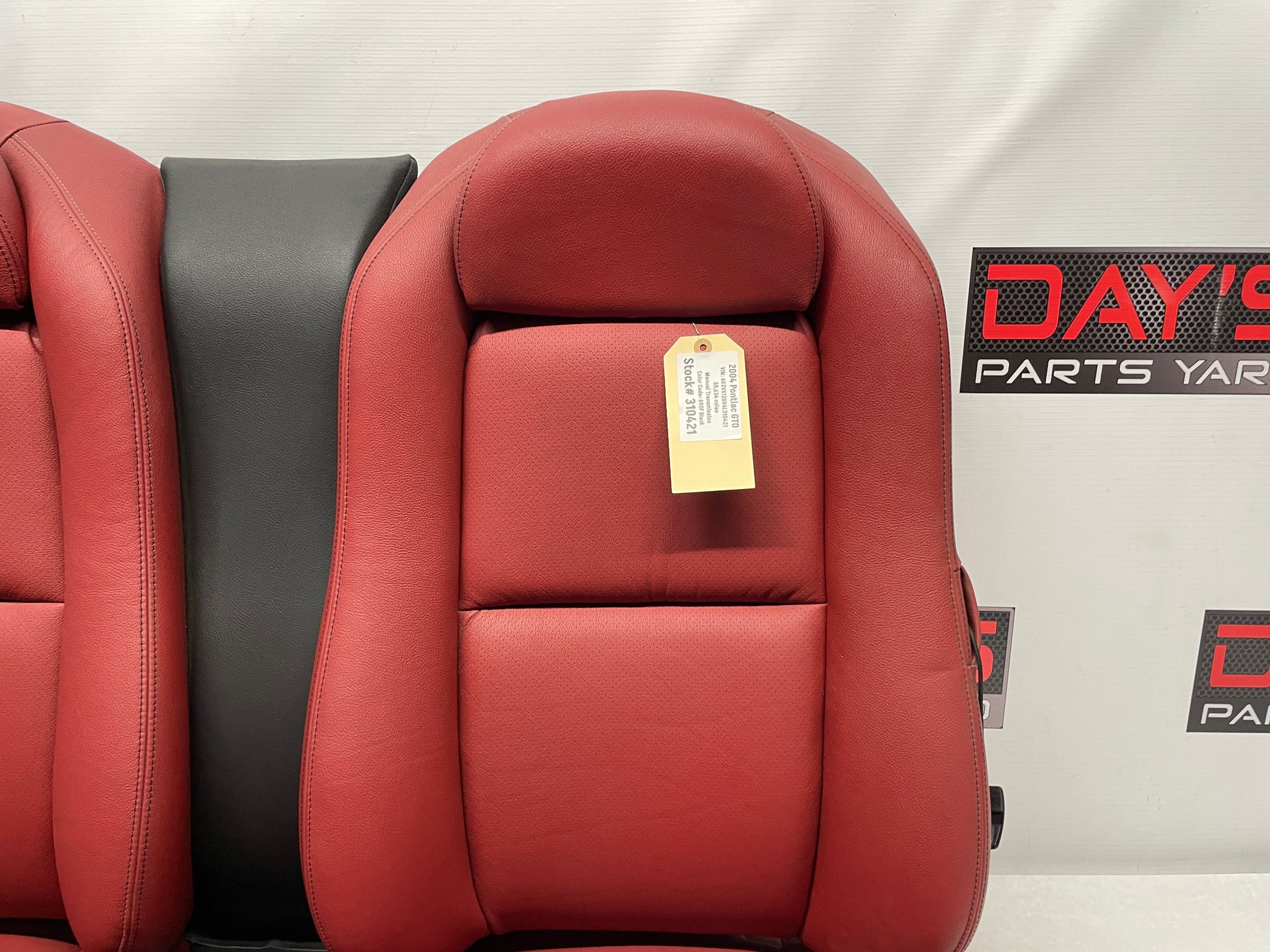 2004 Pontiac GTO Seats Front and Rear Red Leather OEM - Day's Parts Yard