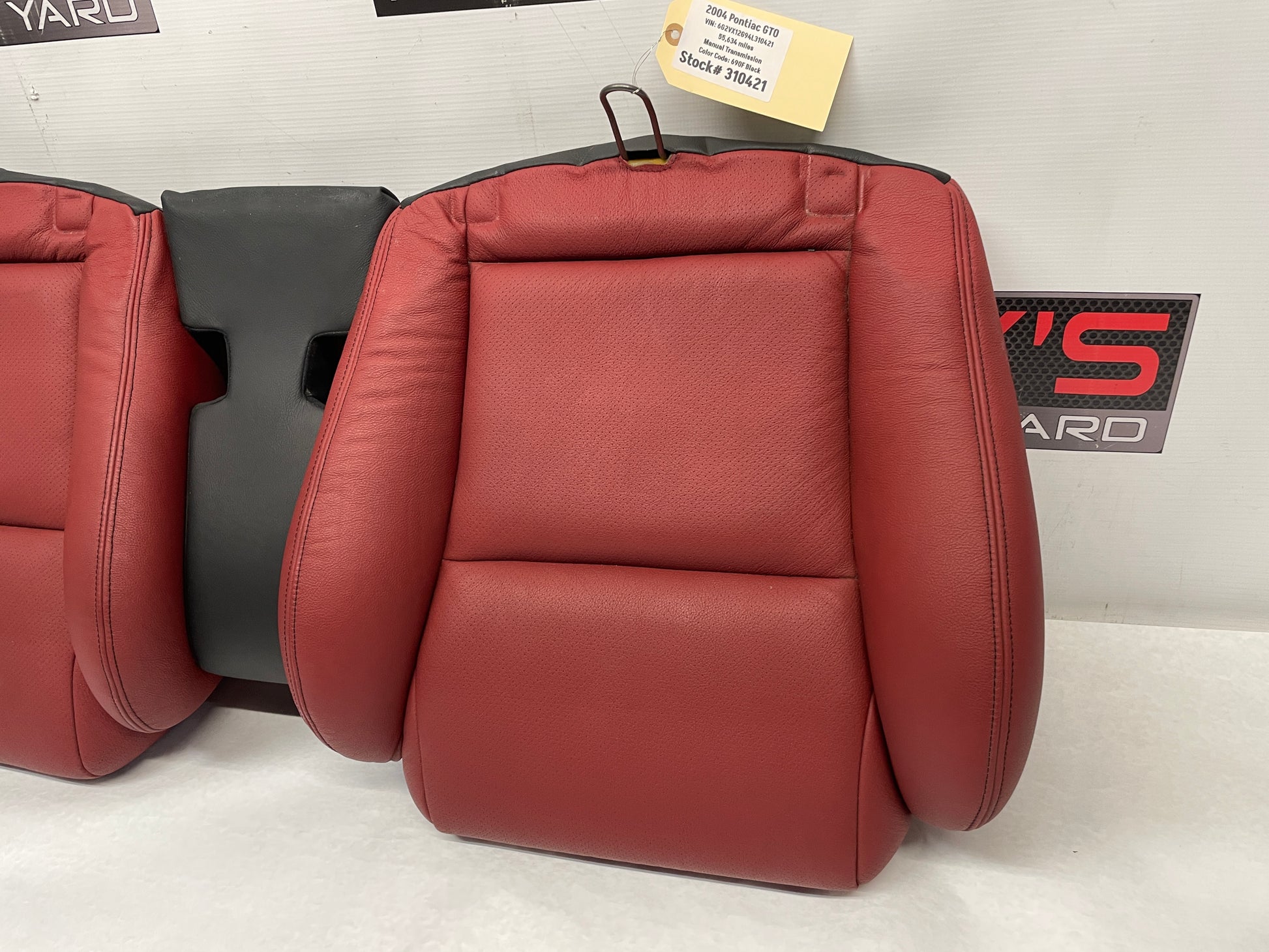2004 Pontiac GTO Seats Front and Rear Red Leather OEM - Day's Parts Yard