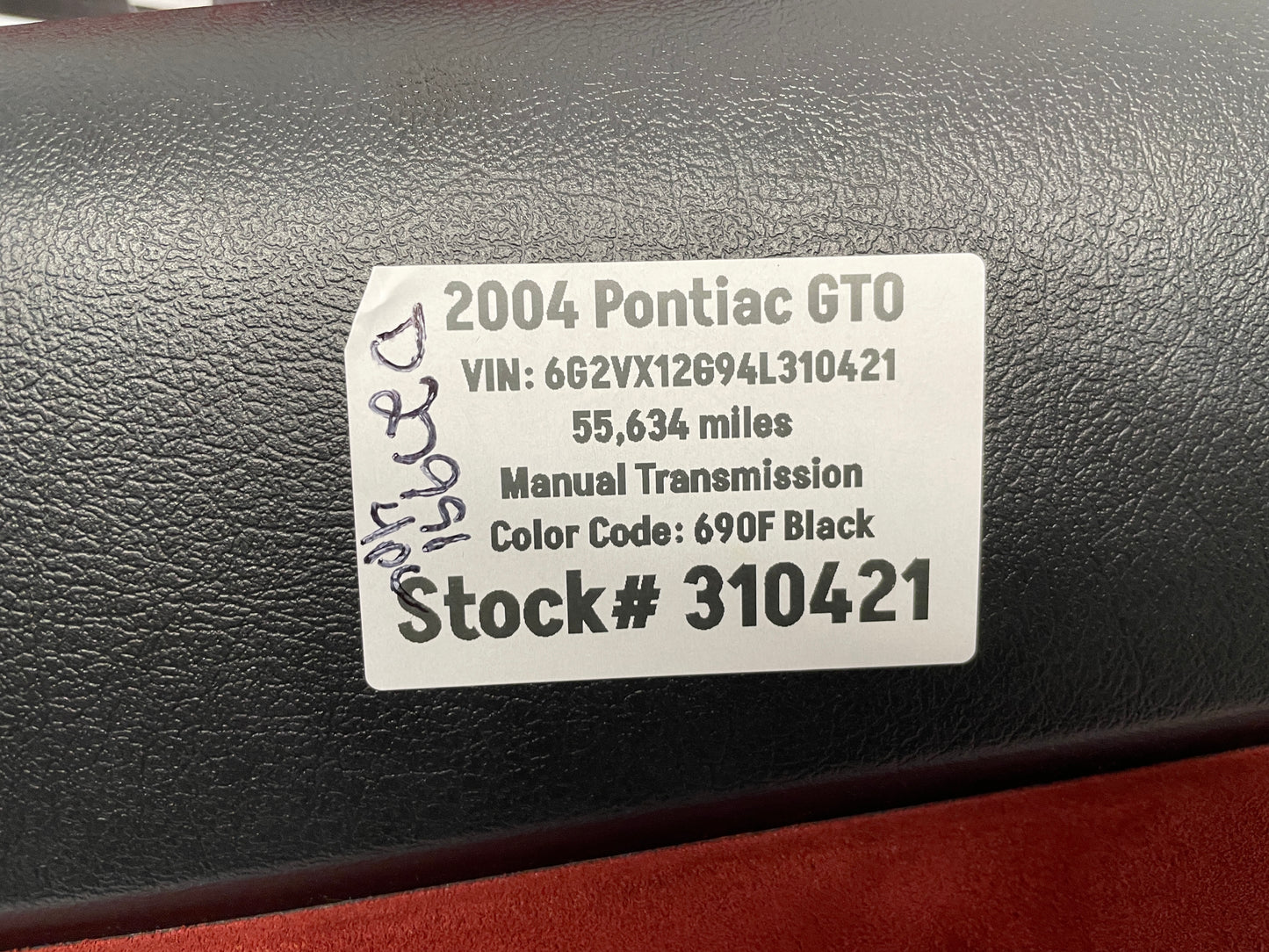 2004 Pontiac GTO Red Interior Trim Glove Box Knee Bolster Console Suedes OEM - Day's Parts Yard