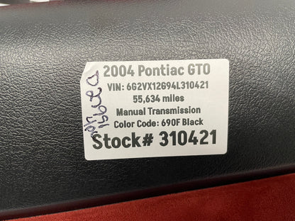 2004 Pontiac GTO Red Interior Trim Glove Box Knee Bolster Console Suedes OEM - Day's Parts Yard