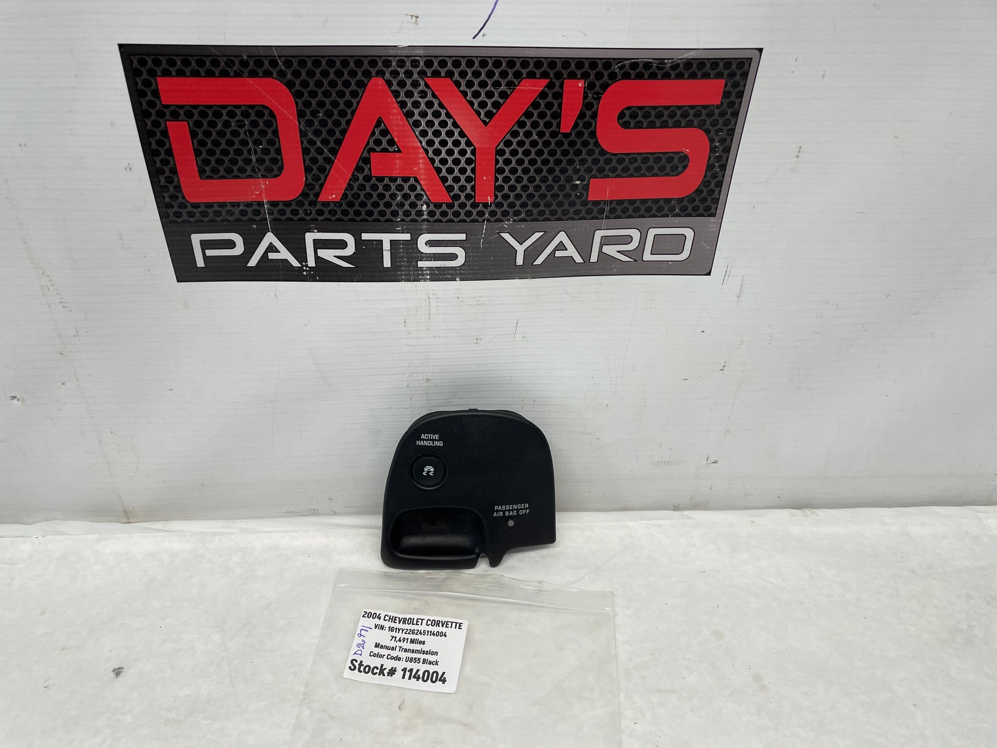 2004 Chevy C5 Corvette Traction Active Handling Control Switch Button Bezel Panel OEM - Day's Parts Yard