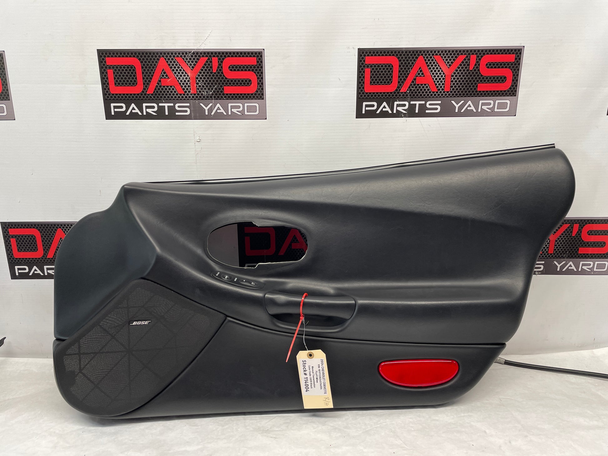 2004 Chevy C5 Corvette RH Passenger Interior Door Panel Black OEM - Day's Parts Yard