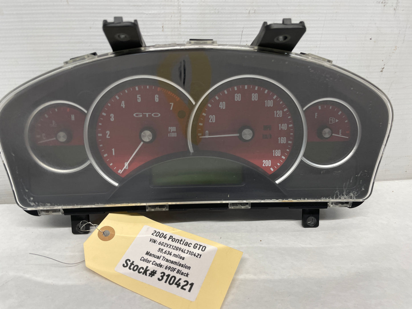 2004 Pontiac GTO Red Gauge Cluster Speedometer OEM - Day's Parts Yard