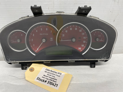 2004 Pontiac GTO Red Gauge Cluster Speedometer OEM - Day's Parts Yard