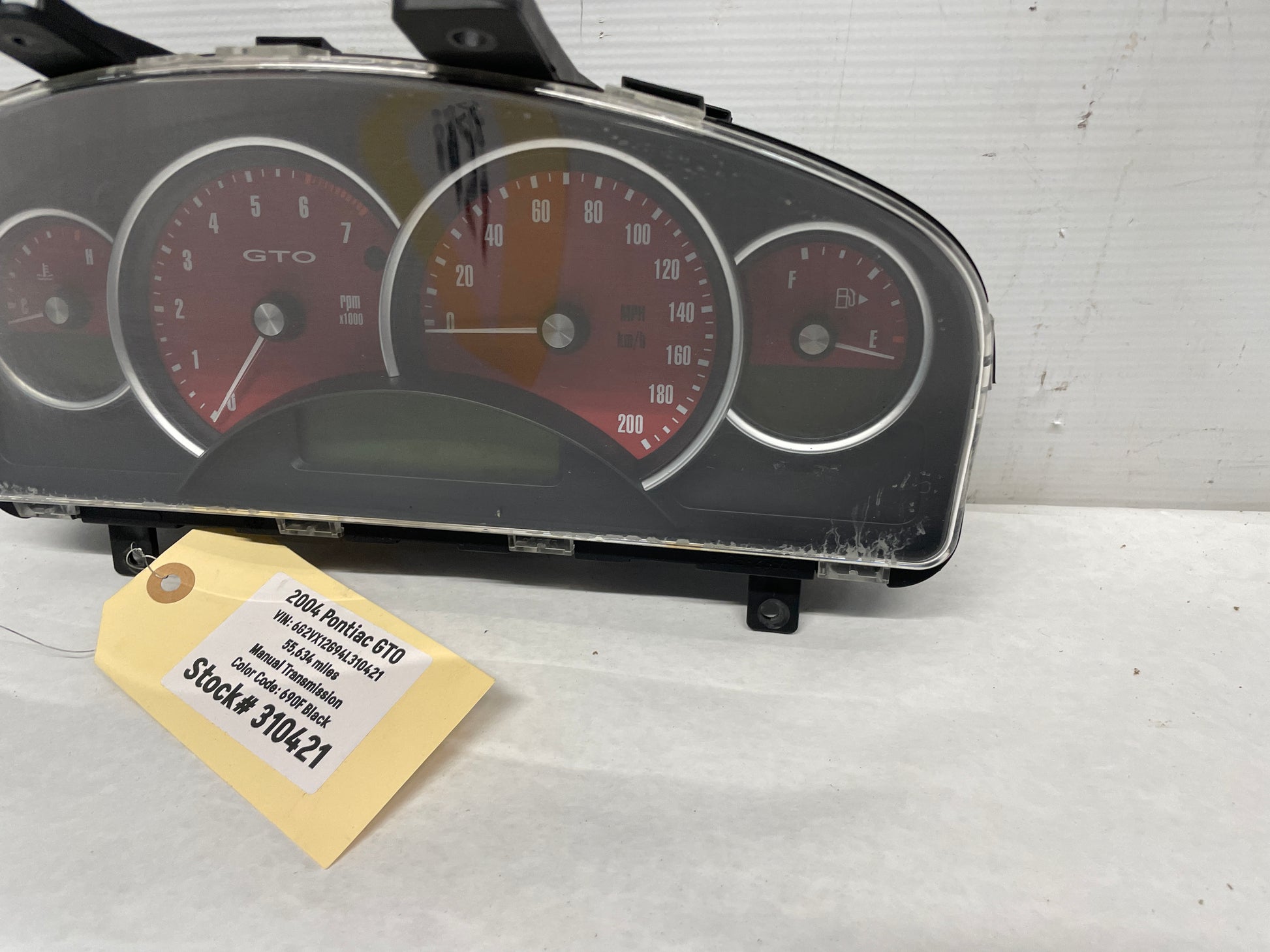2004 Pontiac GTO Red Gauge Cluster Speedometer OEM - Day's Parts Yard
