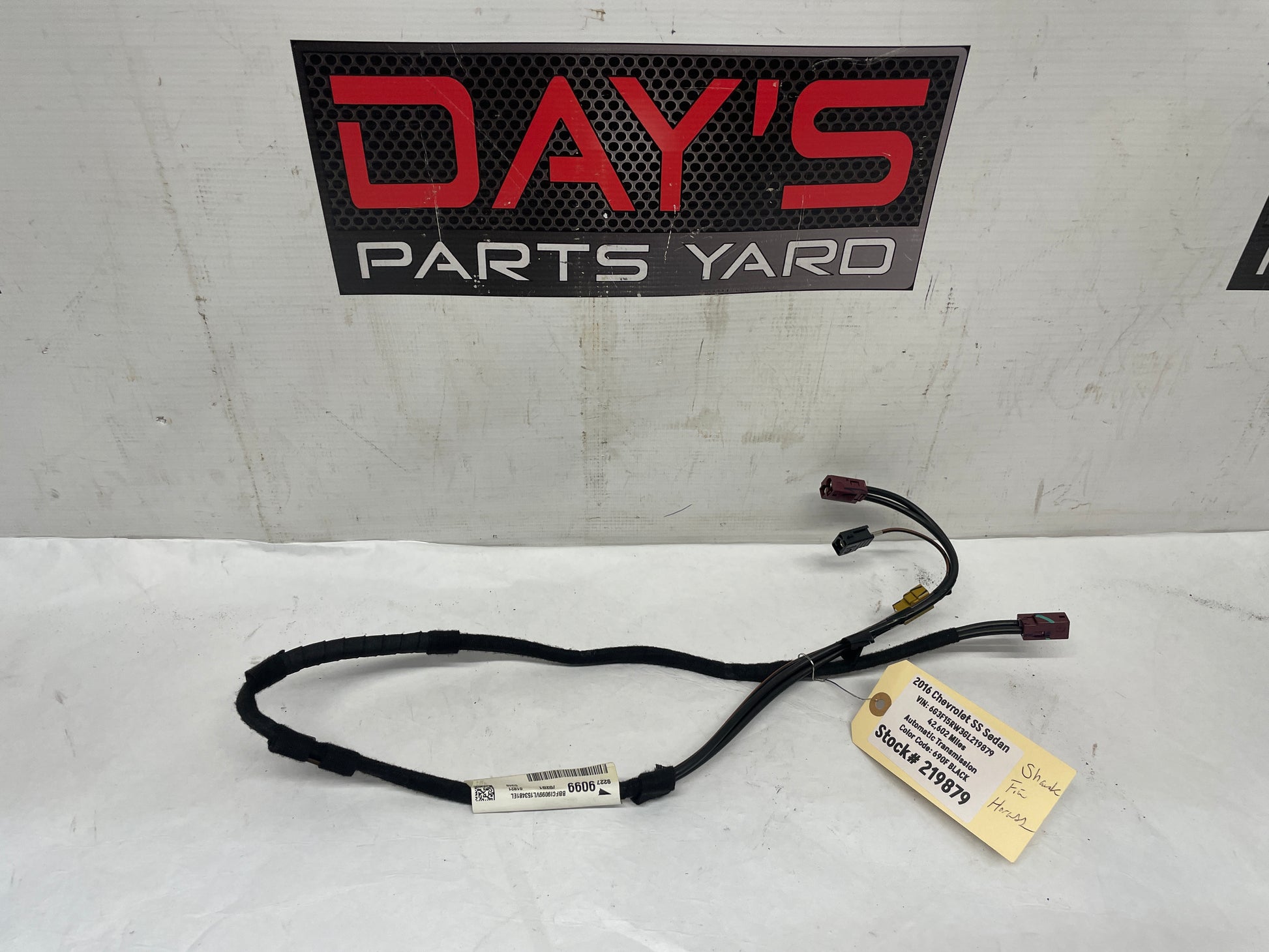 2016 Chevy SS Sedan Shark Fin Antenna Cable Wire Wiring Harness OEM - Day's Parts Yard